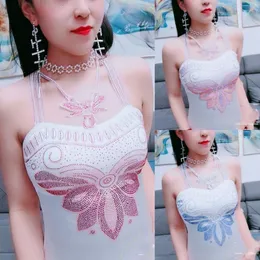 Women's Tanks Camis 1Pc Women Fashion Spring Summer High Quality Vest Sling Female Lace Bee Butterfly Sleeveless Top 230520