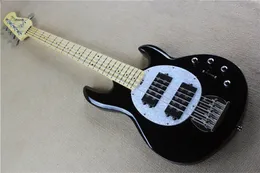 Высококачественный 5 струн Черный электрический бас -гитара Ernie Ball Musicman Music Man Man Sting Ray с батареей с 9 В активные пикапы кленово