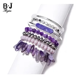 Bracciali Perline di pietra naturale Braccialetti Braccialetti Set per le donne 2021 Nuovo elastico Howlite Druzy Bracciale in cristallo Bracciale regalo gioielli BCSET316