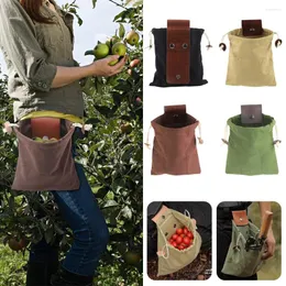 Storage Bags Outdoor Foraging Bag Leather Bushcraft Vegetable Harvest Garden Fruit Picking Waist Tools Hanging Pouch Camping