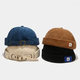 Beralar Ldslyjr Vintage Docker Cap Sınırsız Şapka Nefes Alabaş Beanie Hats Stronturoy Ayarlanabilir Katı Ev Sahibi Sailor Erkek ve Kadınlar 01