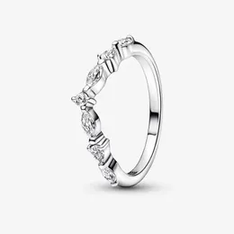 Zeitlose Wünsche, funkelnde, abwechselnde Ringe für Pandora, Stapelring aus echtem Sterlingsilber, Designer-Schmuck für Frauen, Schwestern, Geschenk, CZ-Diamantring mit Originalverpackung