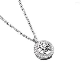 Chains Round Hollow Fonts Free Engrave Zircon Design Pendant Jewelry Cremation For Ashes Stainless Steel Urn Necklace