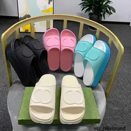 nieuwe slipper dia's luxe slippers designer slippers Topkwaliteit sandaal mode Dames in elkaar grijpende bedrukte lederen platform zomer strand dia's indoor