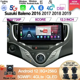 Suzuki Baleno 2016 2017 2018 2018 Radio Layar 12.3インチステレオペムータルビデオモービルアンドロイド12 GPSペムタルマルチメディアユニット