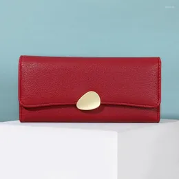 Wallets Women's Wallet 2023 Fashion Lychee Tri-fold Purse Lady Hasp Versatile Clutch Coin Card Holder Pasjeshouder Dames Carteira