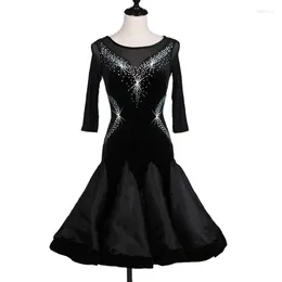 Stage Wear LQ061-2 Patchwork Shining Women Latin Dance Dress Female Latino Peformance Costumes Ballroom Belly Dancing