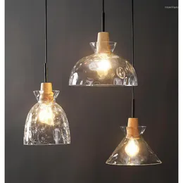 Lâmpadas pendentes Restaurante Modern Luzes Nórdicas Industrial Retro Lamp Cafe Led Luminaire Suspensa Candelador de vidro