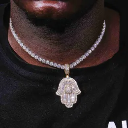 Groothandel Hip Hop CZ Brass Evil Eye Pendant Custom Charms Iced Diamond Pendants for Necklace Rapper Jewelries