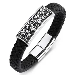 Bangle Fashion Charm Мужской кожаный браслет высококачественного сплава крутой череп