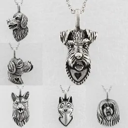 Anhänger Halsketten 10 Stück 6 Stil 3D Schnauzer Deutscher Schäferhund Colar Boho Hund Charms Halskette für Frauen