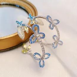 Kolczyki Dangle Stylowe letnie duże koło Kolorowa linia skarbów Flower Vine Earring dla kobiet romans ślubnych obręczy
