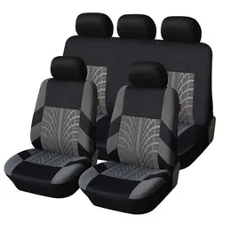 Cushions Automobiles Embroidery Set Universal Fit Most Cars Covers with Tire Track Detail Styling Car Seat Protector AA230520