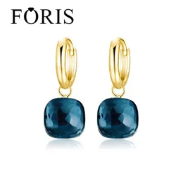 Knot Foris 925 Sterling Silver Plated Gold Crystal Earrings for Women's Sweety Candy Earrings 18Colors