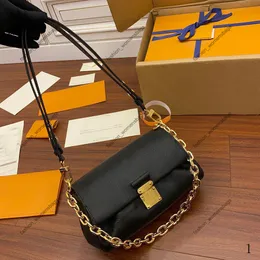 7A مصممون عالي الجودة حقيبة Luxurys Women Crossbody Chain Bag MM45813 مفضلة حقيبة رفرف جلدية حقيقية 24 سم مكيفات الكتف الفاخرة مع صندوق