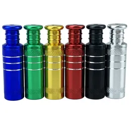 Colorful Aluminium Alloy MiNI Pipes Dry Herb Tobacco Handpipes Innovative Snuff Snorter Sniffer Snuffer Hand Tips Smoking Cigarette Holder Filter Mouthpiece DHL