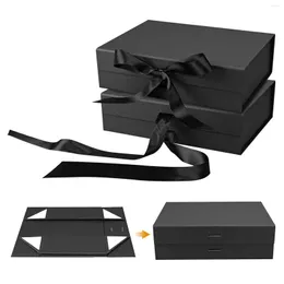 Opakowanie prezentów 2PCS Święto Dziękczynienia z wstążką Walentynki Luksusowe przyjęcie magnetyczne Prezent Presor Paper Box Black Birthday Wedding