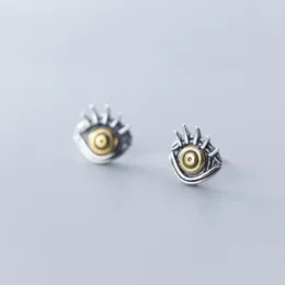 Ohrstecker WTLTC 925 Sterling Silber Mini Auge Für Frauen Zarte Kleine Winzige Post Trendige Wimpern Ohrstecker Täglich