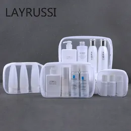 Torby kosmetyczne skrzynki Layrussi przezroczyste dla kobiet podróży makijaż makijaż Wodoodporne mężczyzn organizator toaletowa torebka obudowa 230520