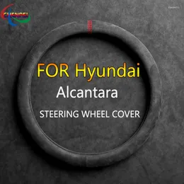 Steering Wheel Covers Alcantara Suede Leather Cover Universal For Series I10 IX35 Elantra Tucson Sonata Kona Car Accessories