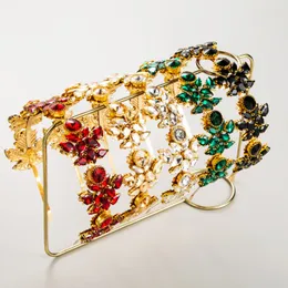Luxury Alloy Rhinestone Leaves Headbands Fashion Hair Accessories For Women Trendy Party Shiny Hairband Hair Band Girl