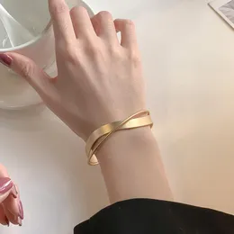 Pulseira mobius banglles de abertura para mulheres de ouro irregular de metal de metal pulseiras de luxo por atacado 2023 brindes jóias de presentes