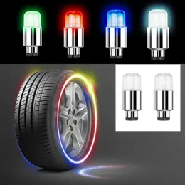 1 par de tampas de roda de carro e motocicleta, luzes decorativas para cubo de pneu, luzes de roda, decoração de bicicleta, led, válvula de pneu fechado, acessórios de carro