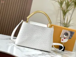 Luxury designer Women handbags purses high quality bag genuine leather pochette Capucines ostrich leather handbag shoulder bags crossbody