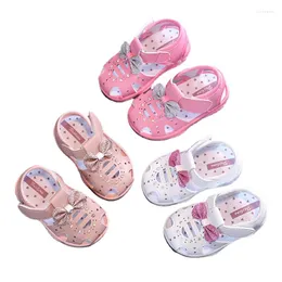 Первые ходьбы, рожденные девочками и мальчиками, летние мягкая подошва сандалии для обуви 0-1-2 лет 3 маленькая антислепка принцесса