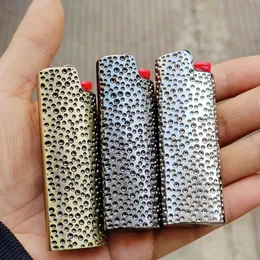 Smoking Colorful Pit Point Metal Alloy J6 Lighter Skin Case Casing Shell Protection Sleeve Portable Replaceable Innovative Tobacco Cigarette Handpipes Holder DHL