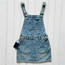 Plus size Dresses designer Letter Badge Denim Skirts Bodysuit Strap Dress For Women Fashion Design Short Skirt Sexy 5EAD