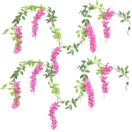 Fleurs décoratives 2pcs décoration murale glycine artificielle feuille suspendue arts de la fête mariage faux vigne rotin guirlande cérémonie traînant