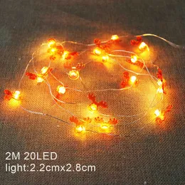 Christmas Decorations 2M Christmas Santa Claus Snowman Snowflake Xmas Tree LED Light String Garland Ornament Christmas Home Decorations New Year Gift