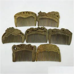 Other Home Decor Handmade Carved Natural Sandalwood Hair Comb Wide Tooth Antistatic No Snag Wooden Combs For Men Women Drop Delivery Dhxqj