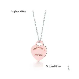 Pendant Necklaces Original Tiffny Designer Necklace Women 925 Sterling Sier Classic Heart High Quality Wholesale Luxury Jewelry Drop Dhz6C