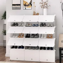 Gabinete de almacenamiento de zapatos apilable de 21 cubos, estante de zapatos de entrada expandible de 7 niveles, estante de zapatos, soporte de torre, 42 pares, organizador de almacenamiento de zapatos de armario