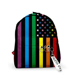 2023 Yeni LGBT Erkekler ve Kadınların Moda Trendleri Düzenli 3D Dijital Baskı Öğreniyor Düz Saç Backpacks Pride 230522