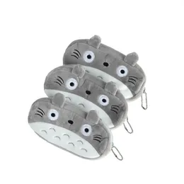 قلم رصاص أكياس 15 PCS الكثير من الرسوم المتحركة Totoro Style Plush Zipper Cosmetic Bag Bacting Supplies Office School Supplies257D Drop