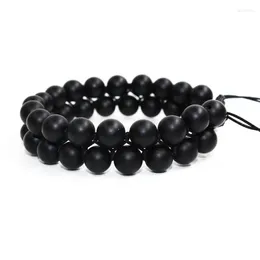 Charm Bracelets 8MM Nature Stone Volcanic Rock Bracelet Double-Layer Adjustable Tigers Eye Stones Wristband For Men Him Jewelry Gift