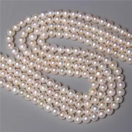 Koraliki elegancka moda prawdziwa okrągła biała hodowlana słodkowodna perłowe perełki hurtowe naturalne perły koraliki dla kobiet biżuteria robiąca ręka