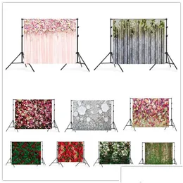 Altre forniture per feste festive 3D Rose Flower Theme Pography Background 150X200Cm Bridal Newborn Shower Birthday Po Backdrop Dhc5V