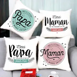 Pillow Case mama tato na świecie nadrukowana poduszka sofa sofa poduszka prosta wystrój rzutu poduszki świąteczne prezenty urodzinowe