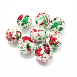 Lega più recente 20mm bianco solido spray rosso / verde scuro perline splatter (senza AB) per la moda di design di gioielli di Natale