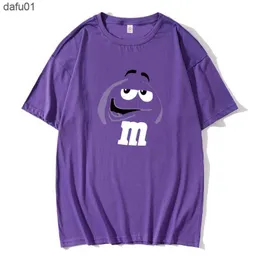 Męskie koszulki M M's Chocolate Candy Charakter twarzy Tshirts Krótka nowa vintage T Shirt Męskie Tops T Shirts Leeve Tops L230520 L230520