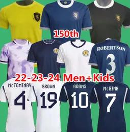 2023 2024 SCOTLAND 150 ° Anniversario Soccer Jersey Speciale McTomina Shirt Football 23 24 Robertson McGregor McGinn Adams Men Kit Kids Adams Goalkeper