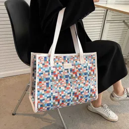 أكياس التسوق LGBT Pride Pride قوس قوس قزح Canvas Bag Women S Summer 2023 جديدة عالية السعة المحمولة للتسوق الذاتي الأزياء الصادرة