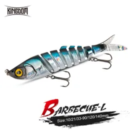 Hameçons de pêche Kingdom Barbecue L Leurres Multi Articulés 90mm 120mm 140mm Naufrage Appâts Durs Swimbaits Réalistes Wobblers Leurre Brochet 230520