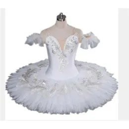 Tańca 1pcs/los romantyczny profesjonalny balet tutu biały łabędź jezioro dziewczyna i kobiety imprezy taniec kostiumów balet biały patchwork sukienka 230520