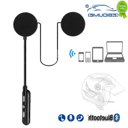 Bil ny motorcykelhjälm headset Bluetooth v5.0 Motor trådlös stereo hörlurhögtalare stöder handfree call mic för ryttare