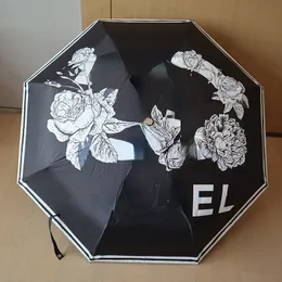 Tide marka CC składanie Parasol Designer Letters Camellias Drukuj Unikalny automatyczna ochrona przed